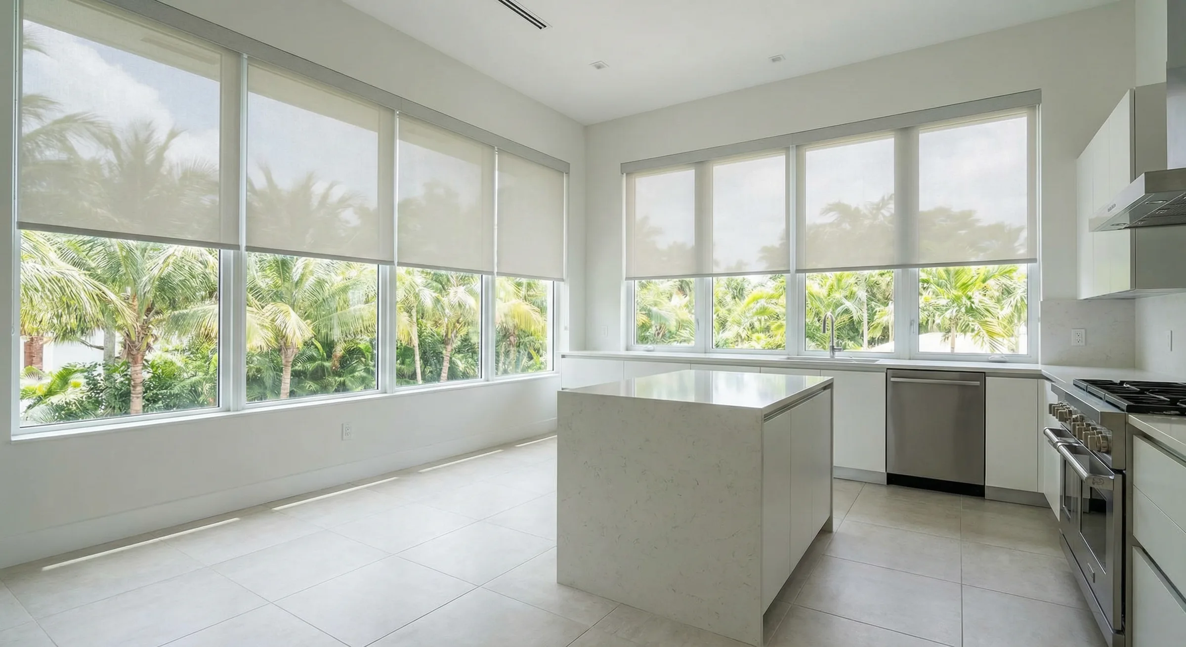 Blinds in kitchen