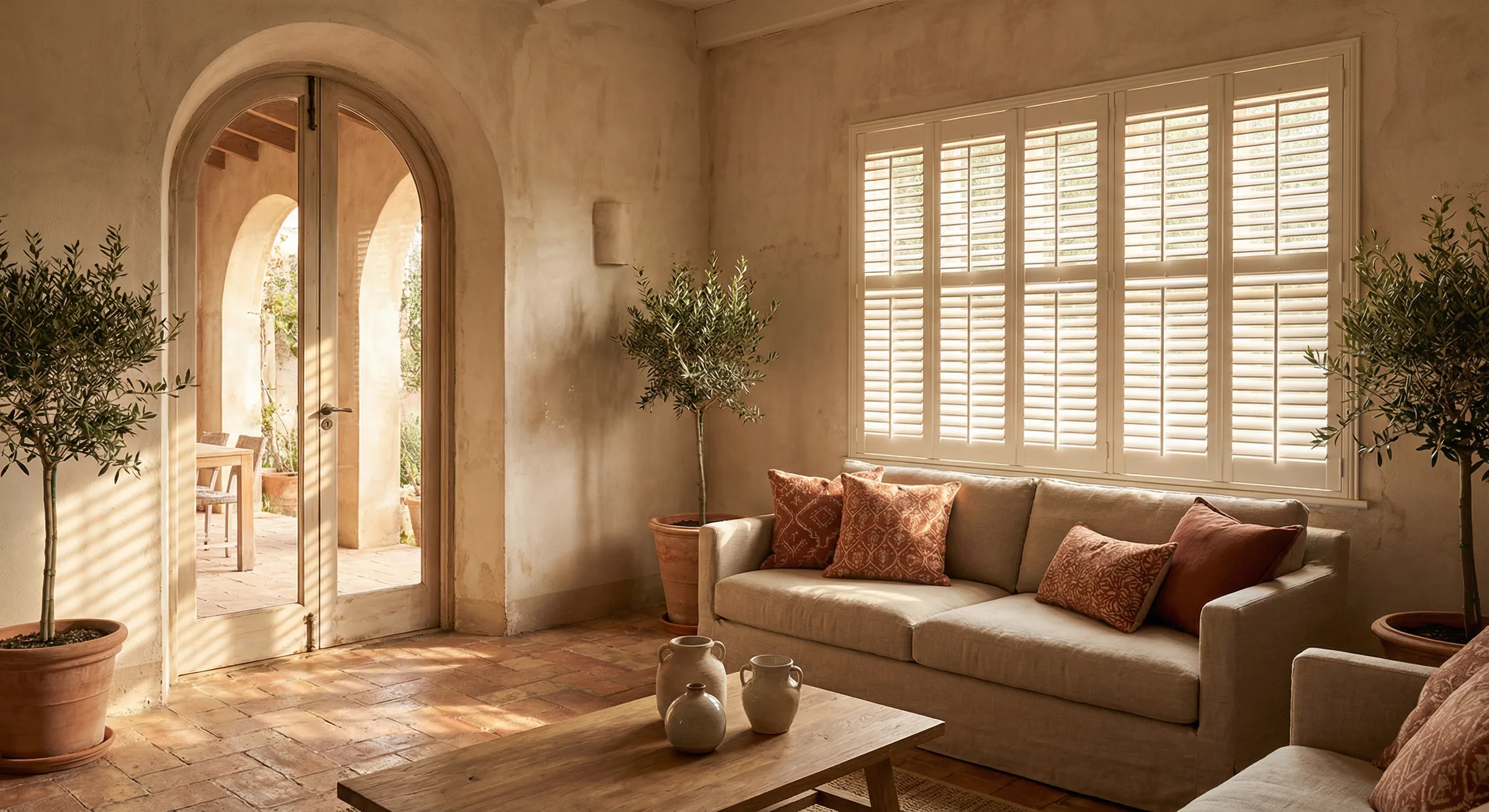 Shutters in Mediterranean home
